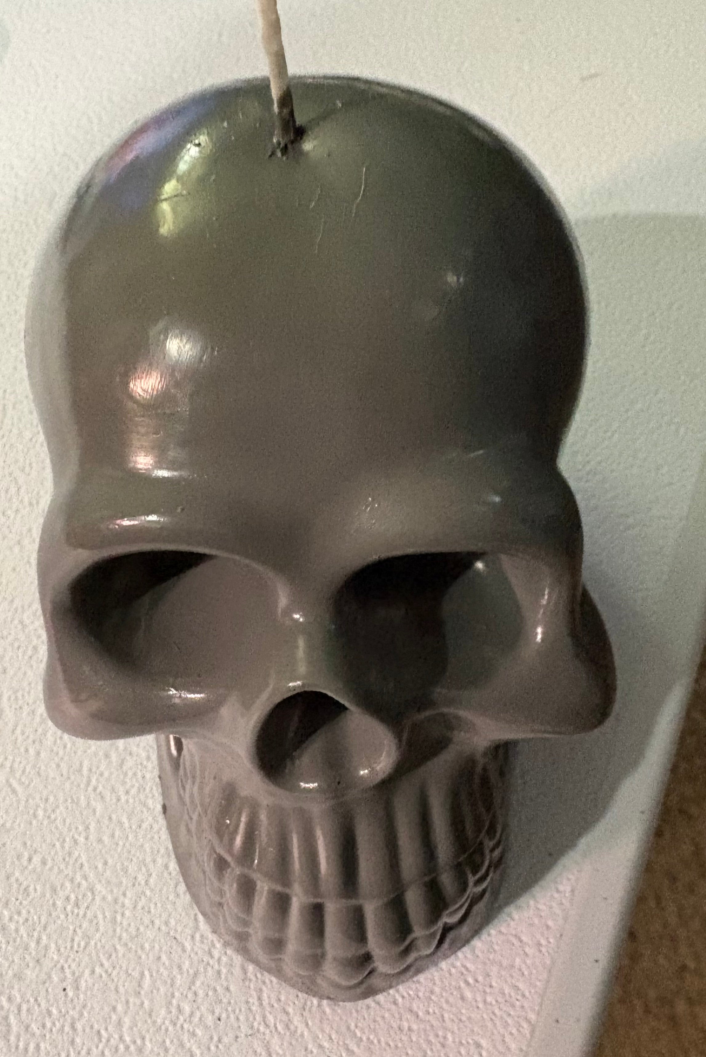Yojawill Organic Large Skull Soy Candle Hand Poured/hand painted