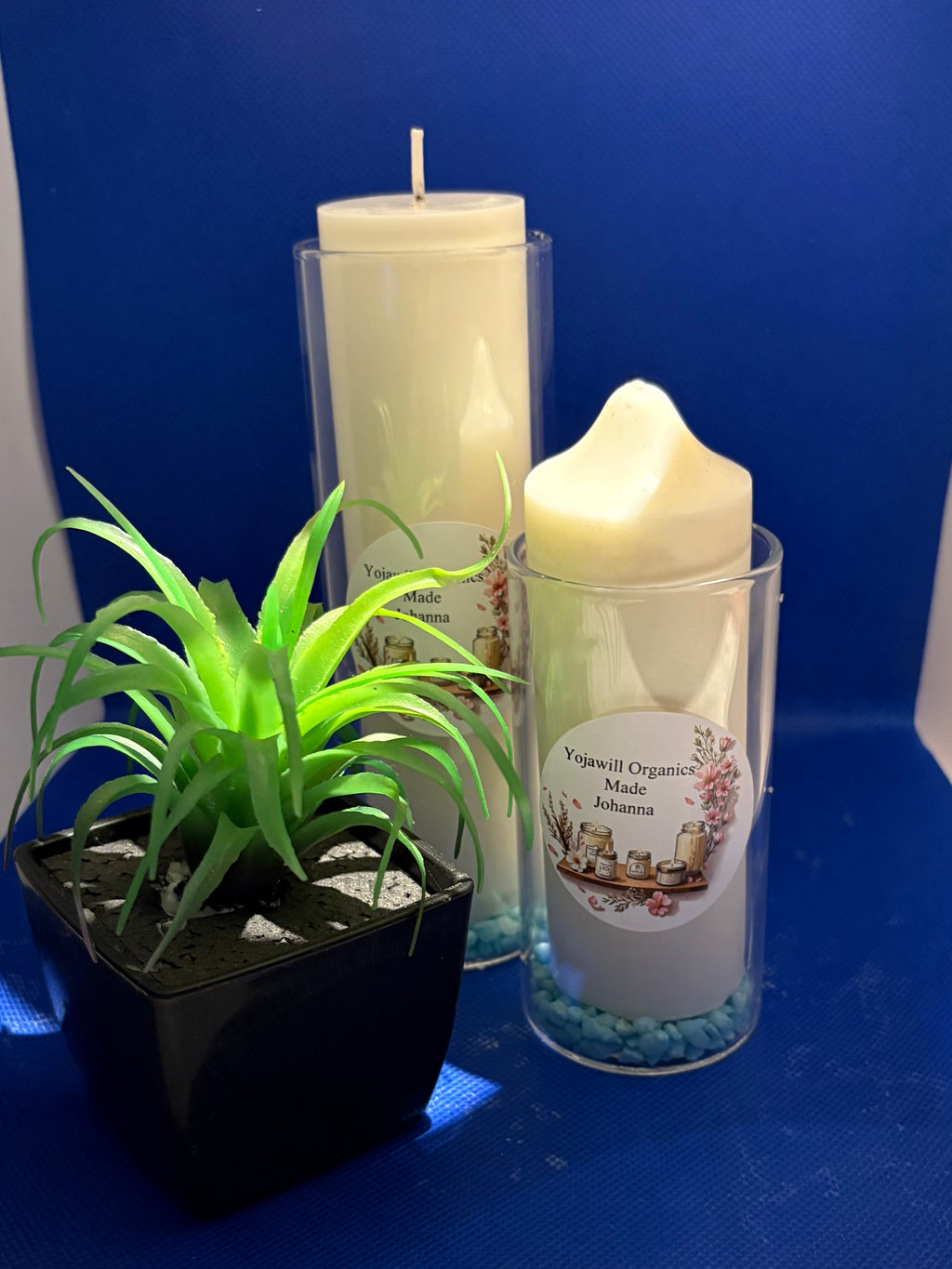 Yojawill Organic Set of 3 White Soy Candles Small Medium Large