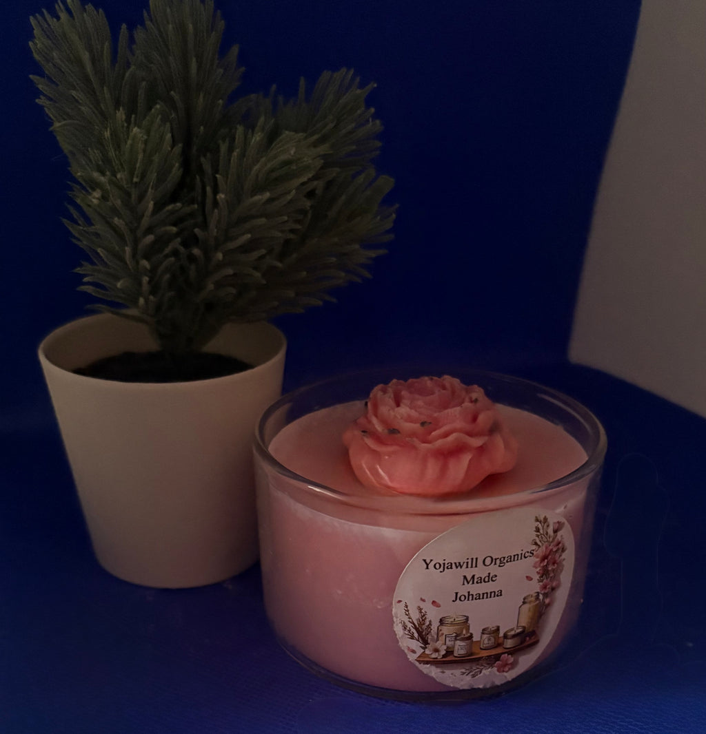 Yojawill Organic Small Glass Soy Candle Hand Poured