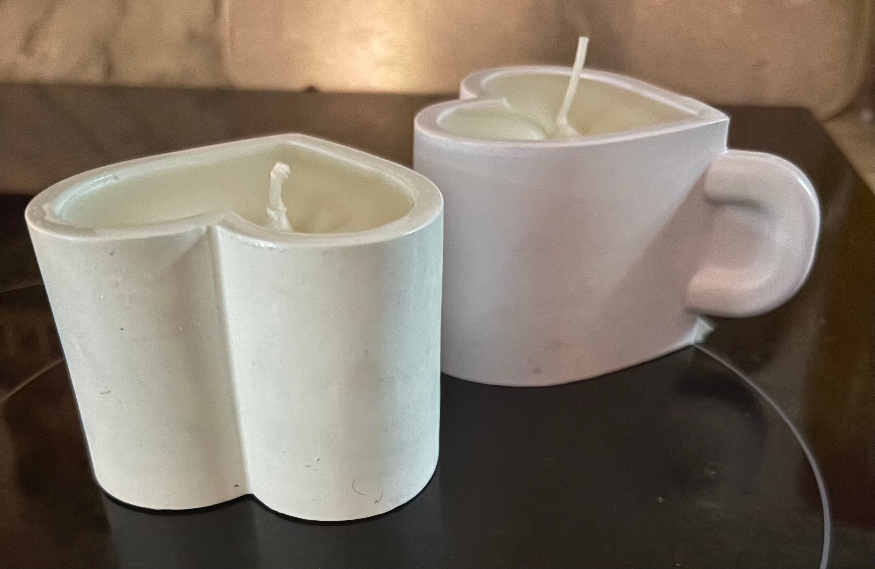 Yojawill Organic Heart Cup Soy Candle Hand Poured