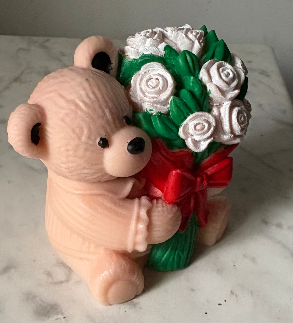 Handpainted Rose Bear Candle | Yojawill Organic