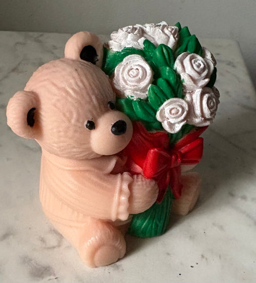 Handpainted Rose Bear Candle | Yojawill Organic