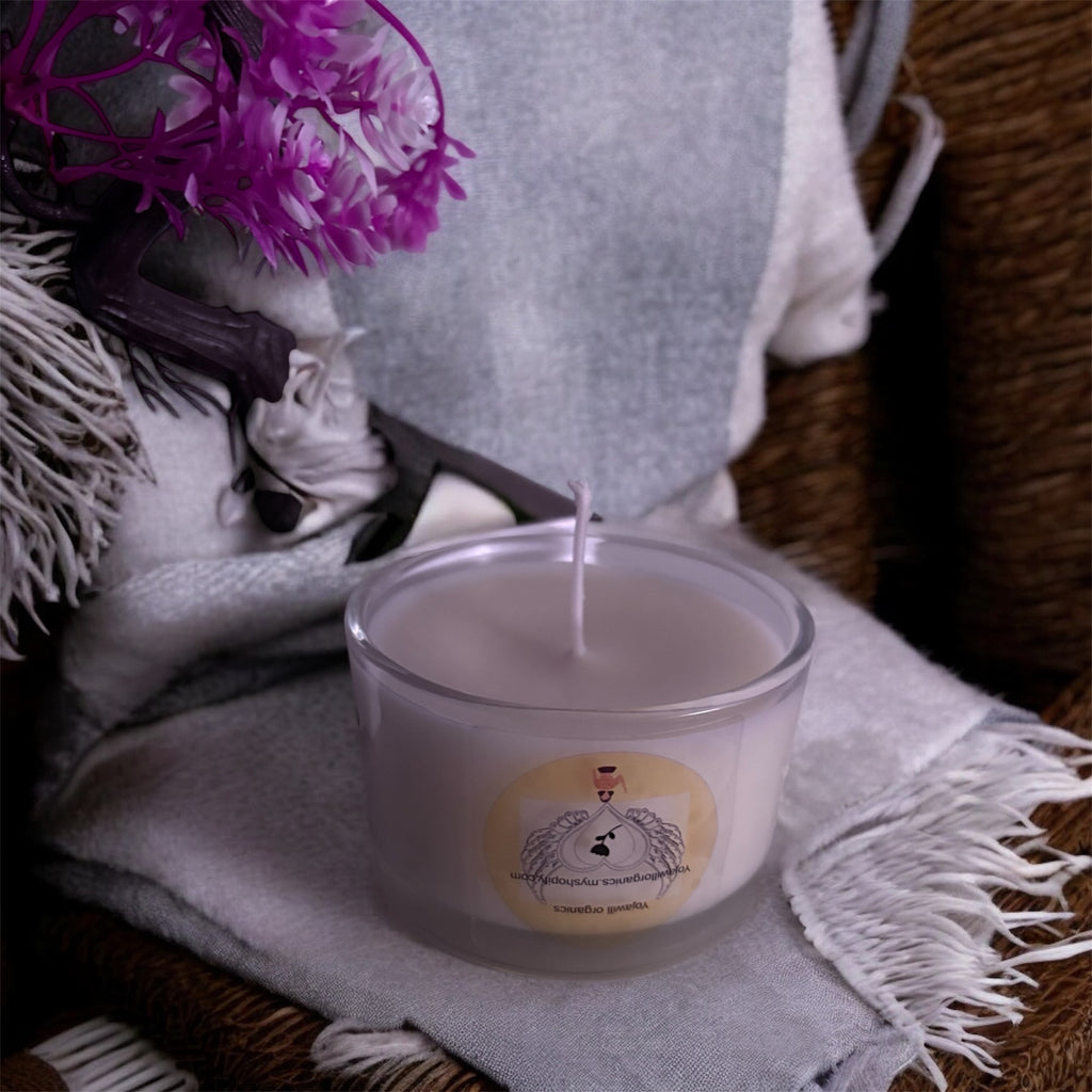 Yojawill Organic Small Glass Soy Candle Hand Poured
