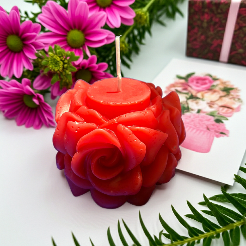 Yojawill Organic Blooming Apple Rose Soy Candle with Glass