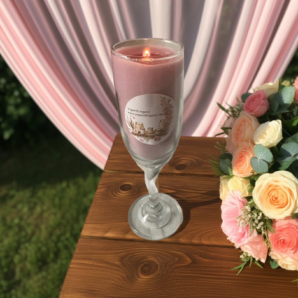 Yojawill Organic Wine Soy Candle Hand Poured