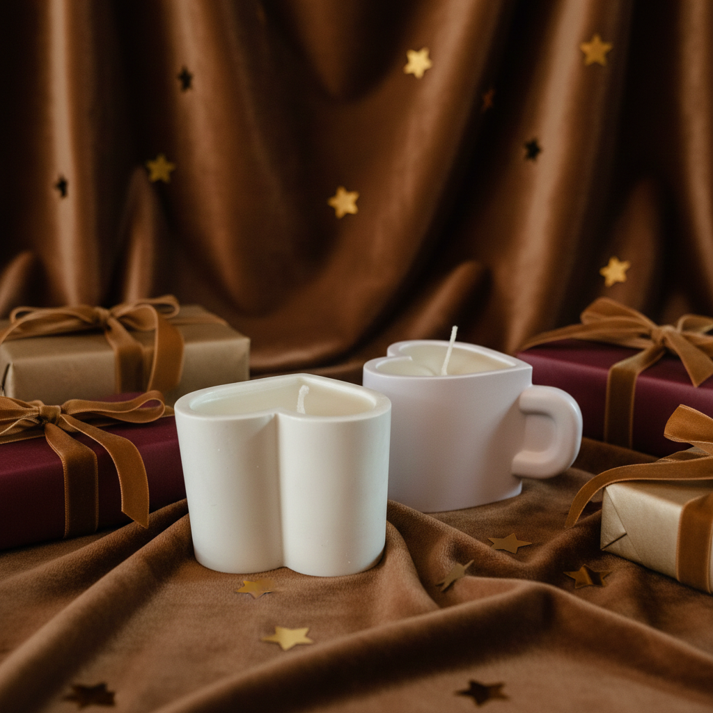 Yojawill Organic Heart Cup Soy Candle Hand Poured