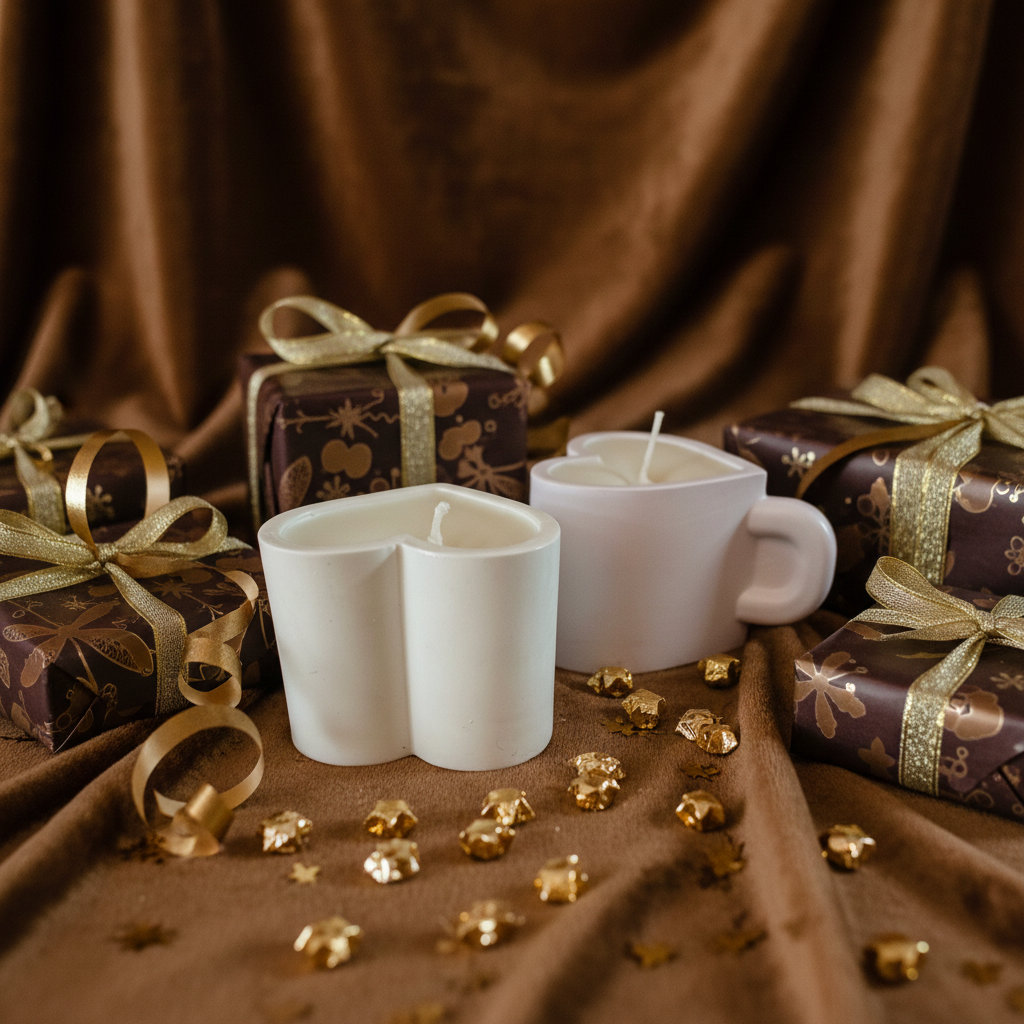 Yojawill Organic Heart Cup Soy Candle Hand Poured