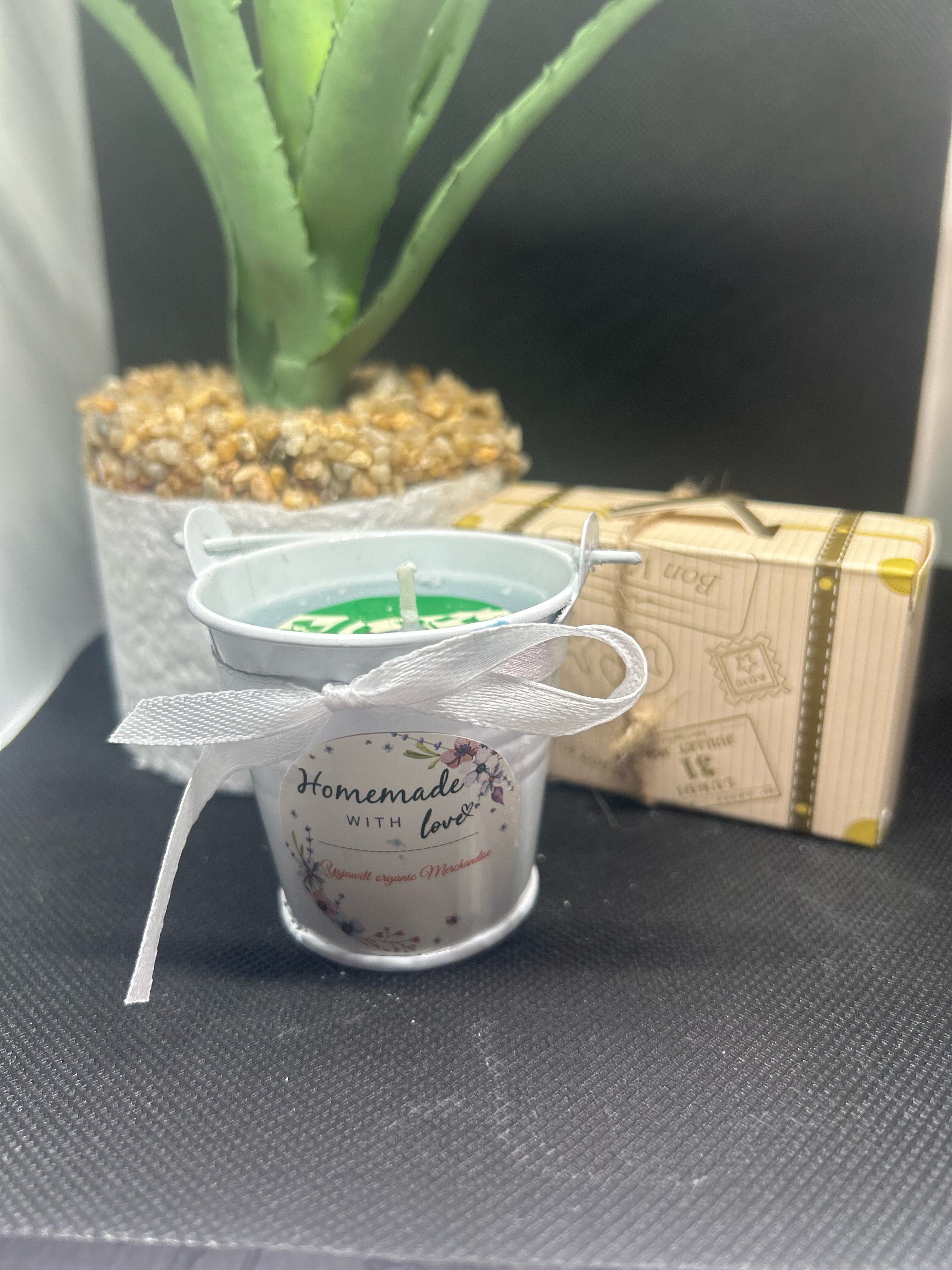 Yojawill Organic small bucket Soy Candle Hand Poured