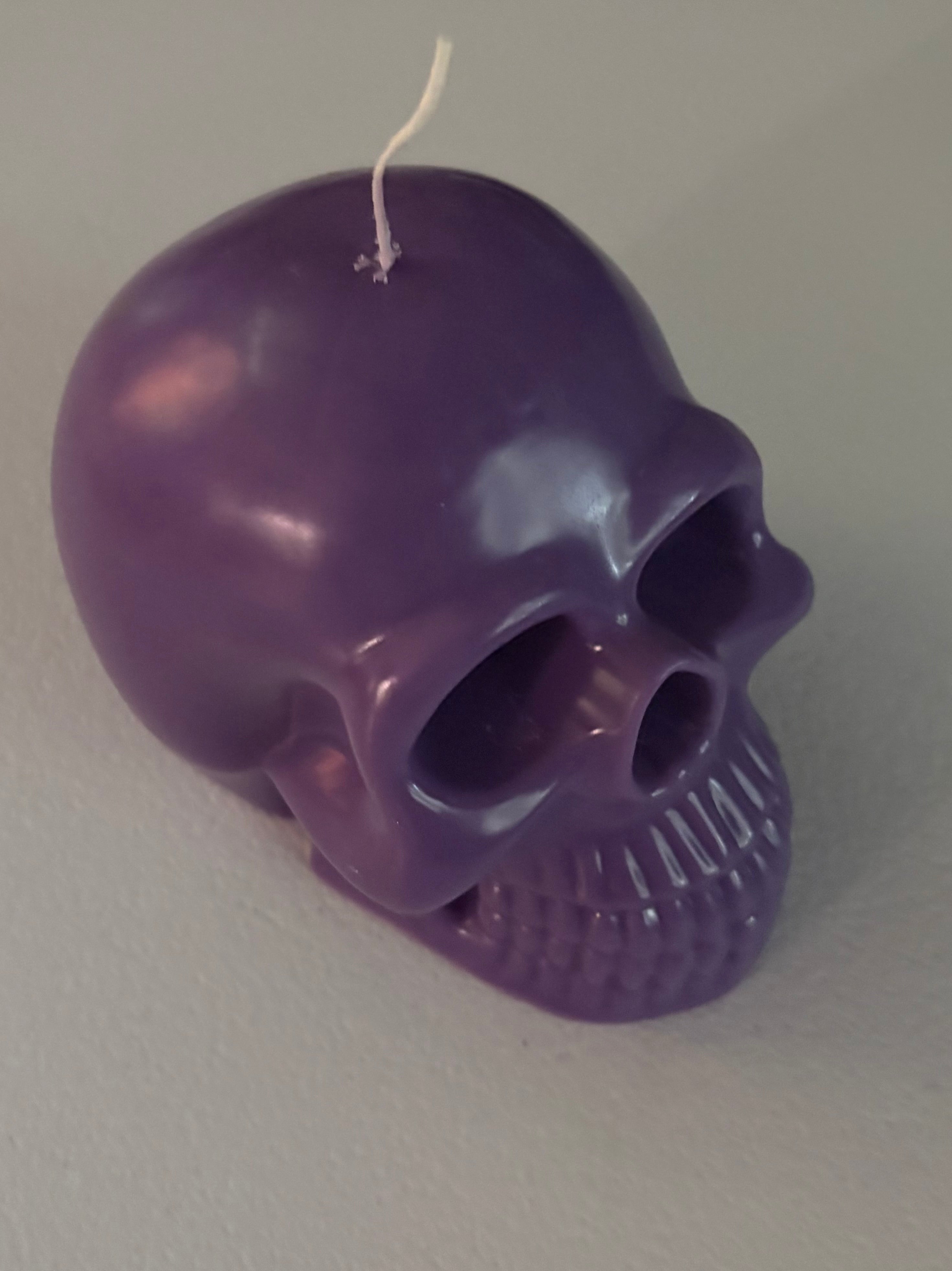 Yojawill Organic Large Skull Soy Candle Hand Poured/hand painted