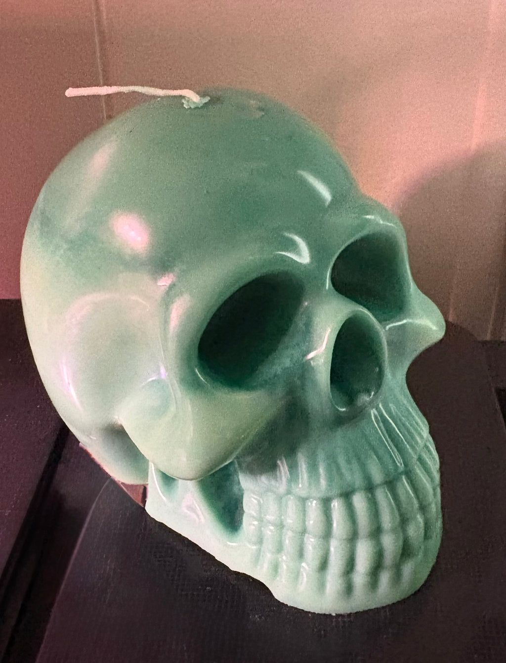 Yojawill Organic Large Skull Soy Candle Hand Poured/hand painted