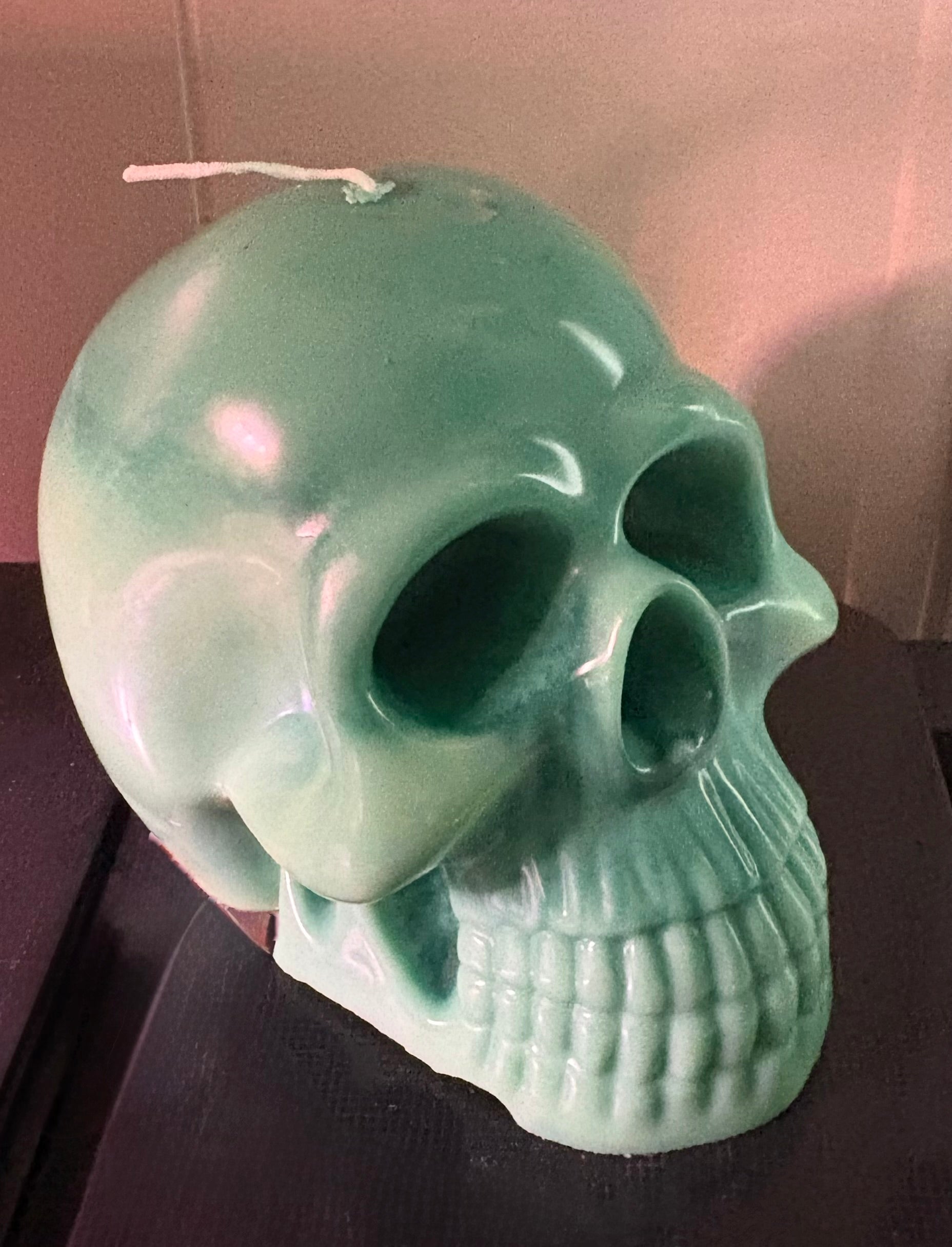 Yojawill Organic Large Skull Soy Candle Hand Poured/hand painted