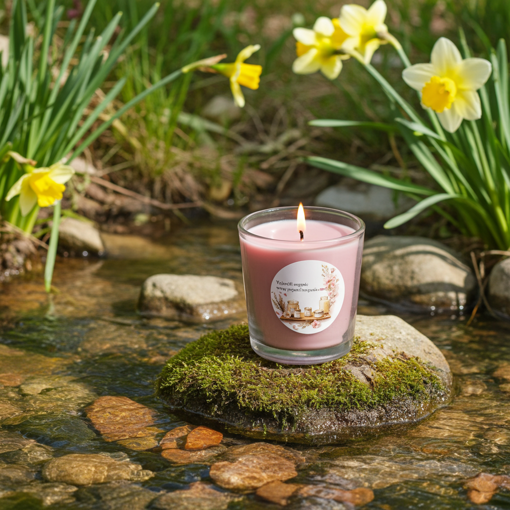 Yojawill Organic Glass Cup Candle with Stand — Hand Poured